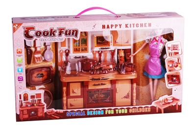 KITCHEN SERIES AND MATCHING AND KITCHEN BARBIE BROWN LIGHT SOUND - OBL888260
