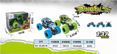 1: 32 alloy front and rear return force dinosaur climbing car with spring shock absorber (with light and sound) - OBL888677