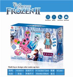 ICE SNOW PRINCESS DIY THREE LAYER MAKEUP WITH DOLL - OBL889484
