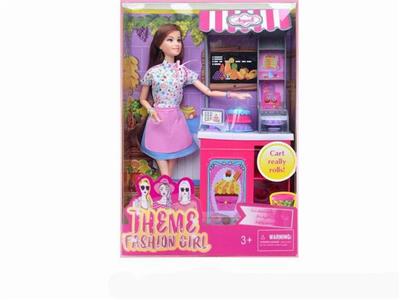 High end dessert theme 11.5 inch solid 11 joint long hair fashion short skirt barbie - OBL889511