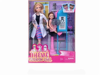 New theme 11.5-inch full body 11 joint long hair fashion short skirt barbie - OBL889515