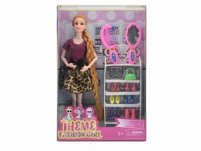 Pop theme 11.5-inch solid 11 joint braided fashion short skirt barbie - OBL889517