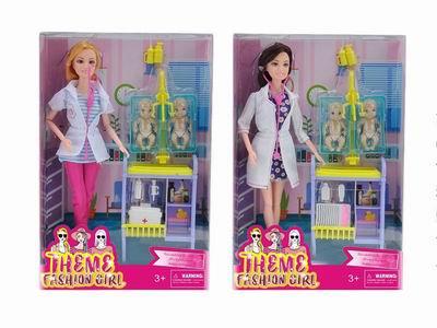 Pop theme 11.5-inch solid 11 joint female nurse barbie - OBL889520