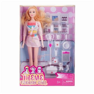 High grade nurse theme 11.5-inch 11 joint solid barbie - OBL889530