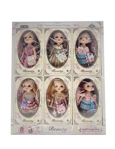6-inch solid 12 joint 3d real eye russian doll - OBL889538