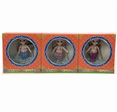 6-inch solid 13 joint 3d real eye mermaid exquisite little lori - OBL889594