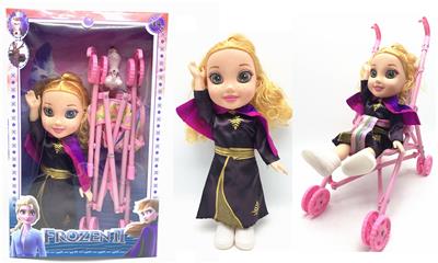 The 4th generation 3d real eye theme song with light music 14 inch real ice and snow doll - OBL889636