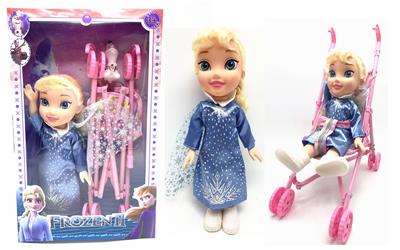 The 4th generation theme song with light music 14 inch solid ice and snow doll - OBL889639