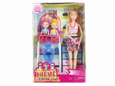 High end theme 11.5-inch full body 11 joint long hair fashion short skirt barbie - OBL889658