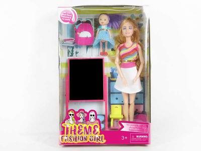 High end theme 11.5-inch full body 11 joint long hair fashion short skirt barbie - OBL889659