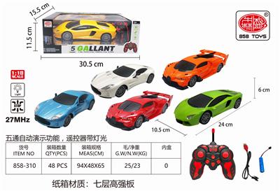 1:18（3.7vUSB充电）兰博.马丁.布加迪.乌玻璃仿真车(三款6色混装)（车头灯光） - OBL889723