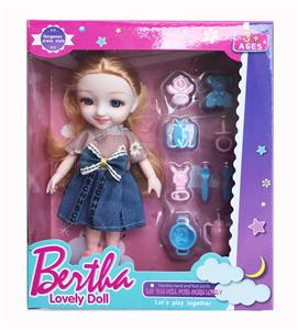 6-inch 13 joint 3d eye fashion bertha doll solid body - OBL889792