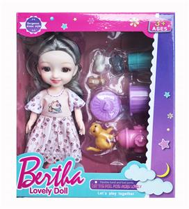 6-inch 13 joint 3d eye fashion bertha doll solid body - OBL889793
