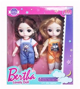 6-inch 13 joint 3d eye fashion bertha doll solid body - OBL889795