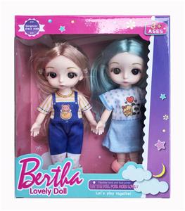 6-inch 13 joint 3d eye fashion bertha doll solid body - OBL889796