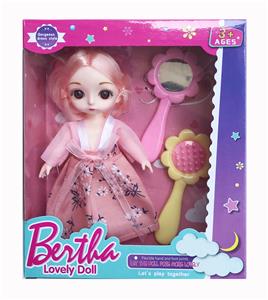 6-inch 13 joint 3d eye fashion bertha doll solid body - OBL889797