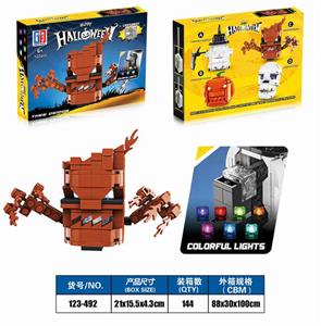 Puzzle city building block halloween light tree monster - OBL890068