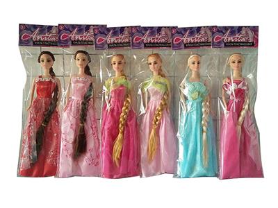 6 high-end 11.5-inch real princess barbie with long hair - OBL890229