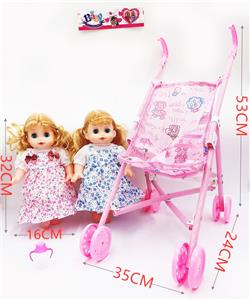 16 inch four tone baby girl with cart bottle - OBL890292