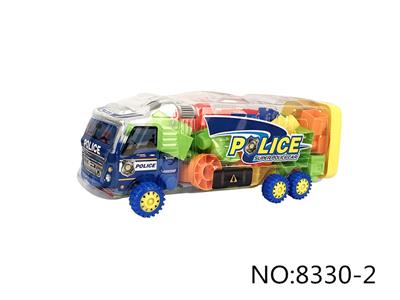 Puzzle building blocks of dynamic police car - OBL890615
