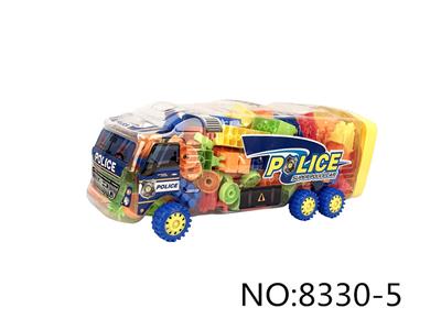 Puzzle building blocks of dynamic police car - OBL890617
