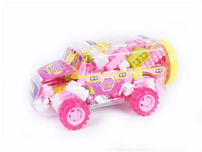 Girls series - small school bus puzzle building blocks - OBL890702