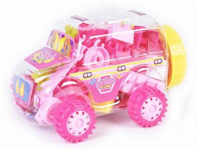 Girls series - mini school bus puzzle building blocks - OBL890705