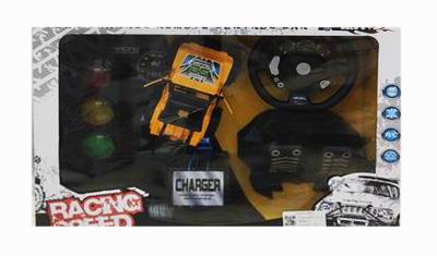 1:20四通重力感应反向盘脚踏遥控吉普仿真车带闪灯（加红绿灯） - OBL890728