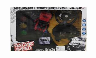 1:20四通重力感应方向盘脚踏遥控吉普仿真车带闪灯（加红绿灯） - OBL890737