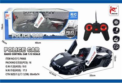 1:12遥控仿真开门警车车模,前进 后退 左转 右转 停止 - OBL890793
