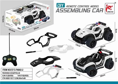 1:16DIY可换车壳二款混装四通遥控警车 - OBL890845