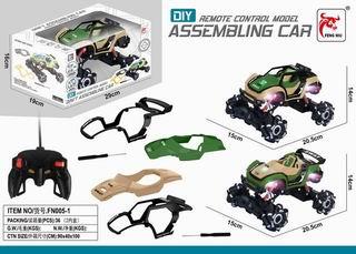 1:16 DIY可换车壳二款混装六通遥控横移特技战车 带四闪灯 - OBL890850