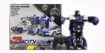 遥控一键变型遥控仿真警车 - OBL890876