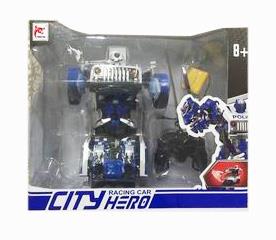 遥控一键变型遥控仿真吉普警车 - OBL890878