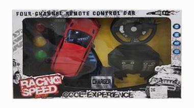 1:16四通重力感应方向盘脚踏遥控极光仿真车带闪灯 - OBL890887