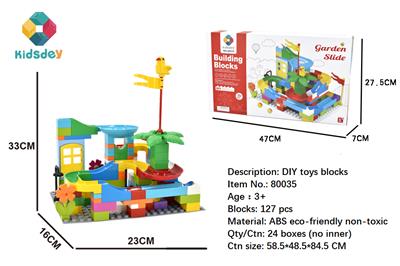 DIY BUILDING BLOCKS VARIABLE SLIDE 127PCS (WITH BASE PLATE) - OBL891472