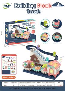 ELECTRIC GEAR BUILDING BLOCKS ARE ASSEMBLED FOR PENGUIN CLIMBING TERRACES - OBL891625