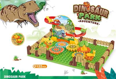 HAND GEAR CHANGING, ASSEMBLING DINOSAUR SLIDE TRACK PARADISE - OBL891641