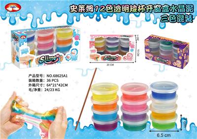 SLIM 12 COLOR CLEAR SHORT GLASS CRYSTAL MUD THREE COLOR MIX - OBL892360