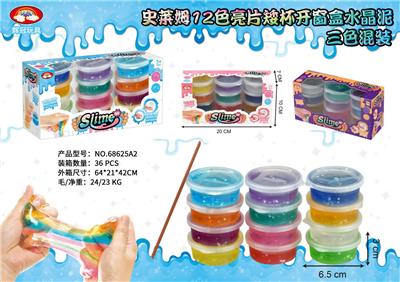 SLIM 12 COLOR SEQUIN SHORT CUP CRYSTAL CLAY THREE COLOR MIX - OBL892361