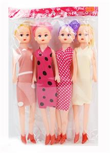 FOUR 11.5-INCH 30CM 5-JOINT EMPTY BODY 2D COLOR PRINT DRESSES BARBIE DOLLS - OBL892890