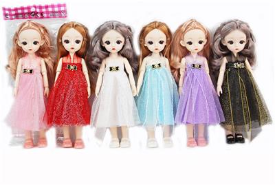 9 23CM 13 JOINT REAL BODY 3D REAL EYE MULTICOLOR DRESS LORI DOLL - OBL892896