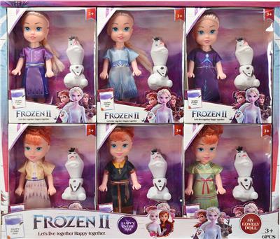 6 INCH REAL HANDS 4 GENERATIONS OF ICE AND SNOW PRINCESS WITH SNOWBOB 6 PEOPLE WEAR 6PCS - OBL893167