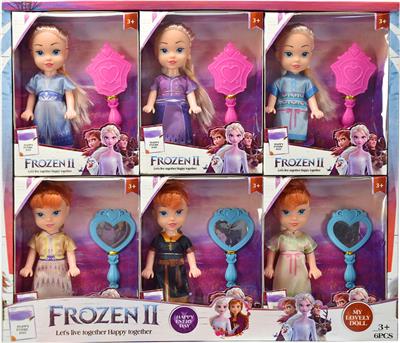 6 INCH REAL HANDS 4 GENERATION ICE PRINCESS WITH COMB MIRROR 6 PEOPLE DRESS 6PCS - OBL893168