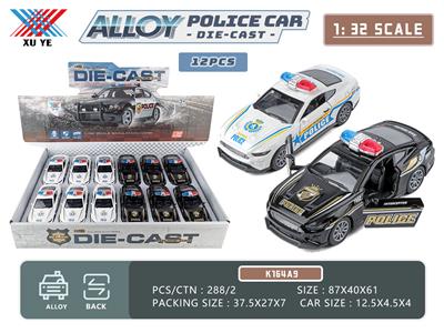 1: 32 ALLOY RETURN DOOR POLICE CAR (12 PIECES) - OBL893388