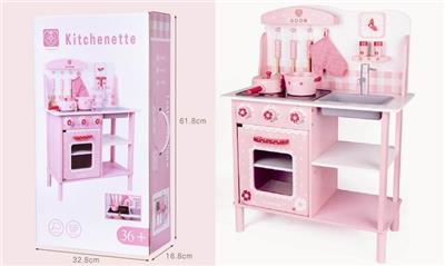 COMBINATION OF WOODEN AND PINK KITCHENS - OBL893429