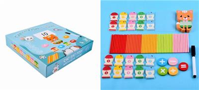 WOODEN CAT EATING FISH STICK - OBL893471