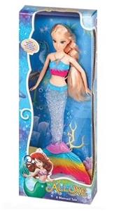 HIGH-END 14-INCH SOLID 3D REAL EYE MERMAID BARBIE WITH LIGHT MUSIC - OBL893777