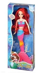 HIGH-END 14-INCH SOLID 3D REAL EYE MERMAID BARBIE WITH MUSIC - OBL893779