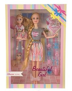 (PARENT-CHILD) 11.5 INCH SOLID 9 JOINT LONG BRAID BARBIE 5.5 INCH SOLID 6 JOINT BARBIE - OBL893799